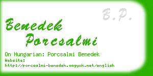 benedek porcsalmi business card